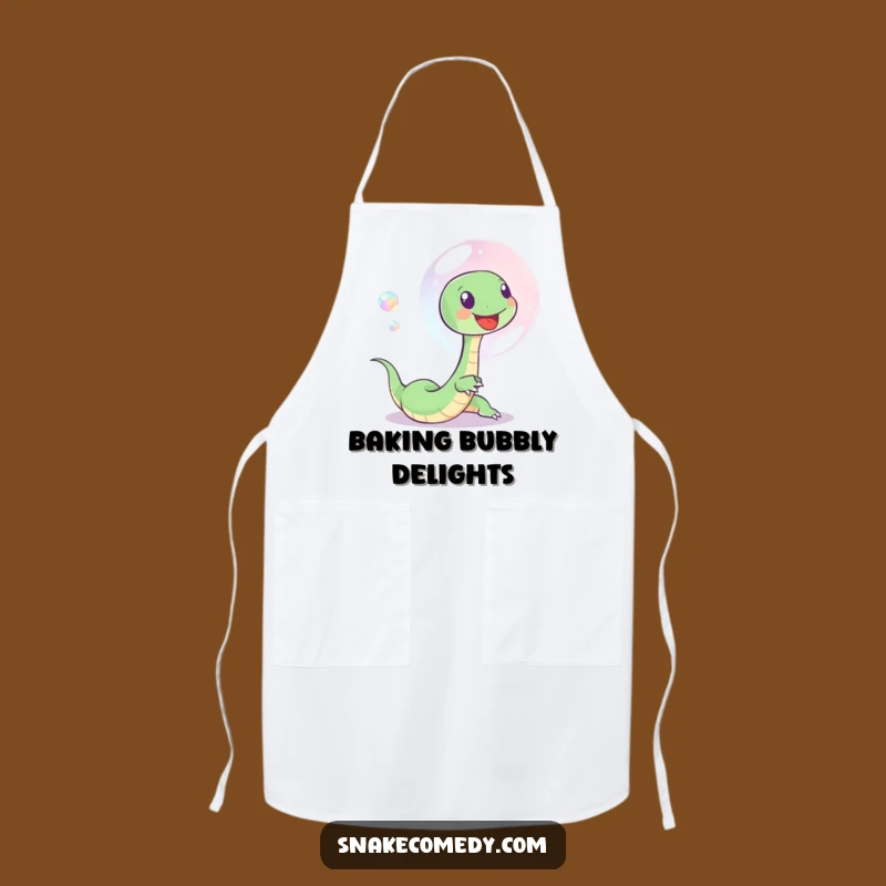 Funny Bubble Snake Apron - Joyful Serpent Chasing Kitchen Wear, Gift