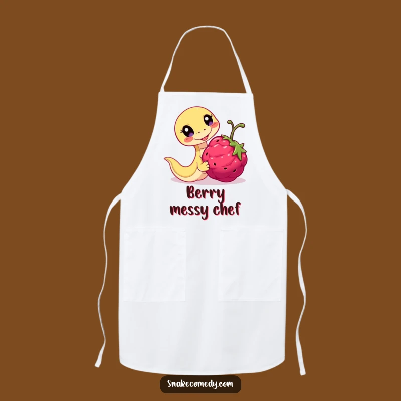 Playful Snake Apron: Funny Berry Chase Kitchen Wear for Foodies
