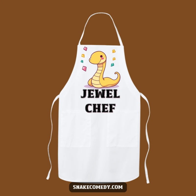Funny Snake Gem Apron: Cook with Playful Sparkle & Humor
