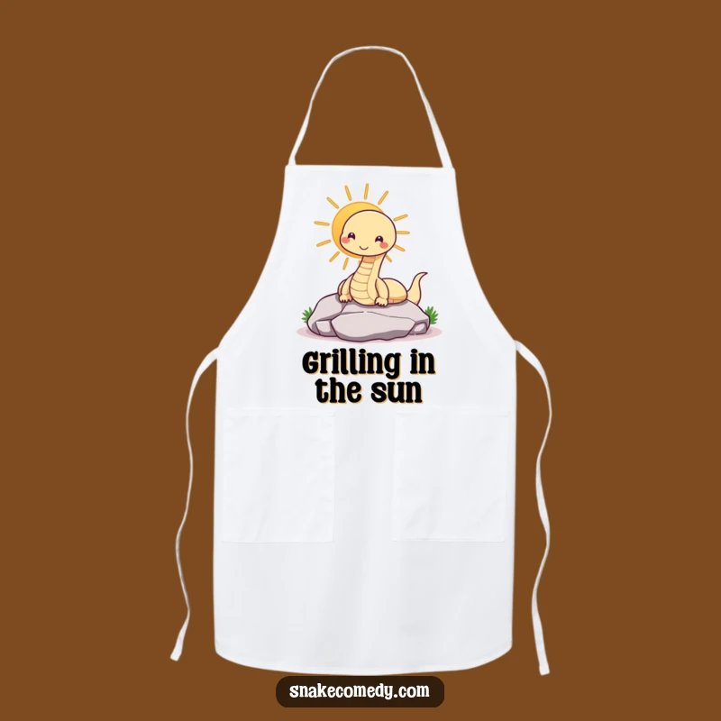 Funny Snake Sunning Apron - Kitchen Comfort & Comedy