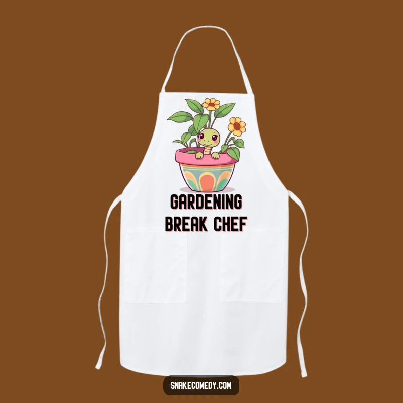 Funny Snake Chef Apron: Cook with Curious Garden Charm