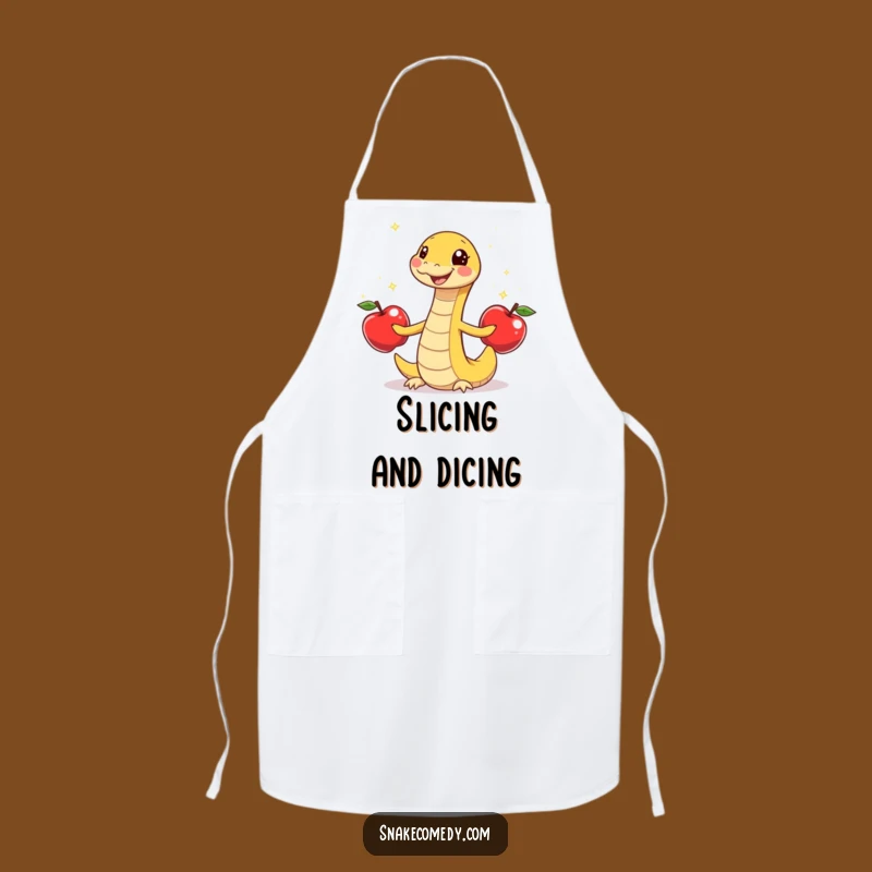 Funny Snake Juggling Apples Apron - Kitchen Cartoon Pet Protection Gift