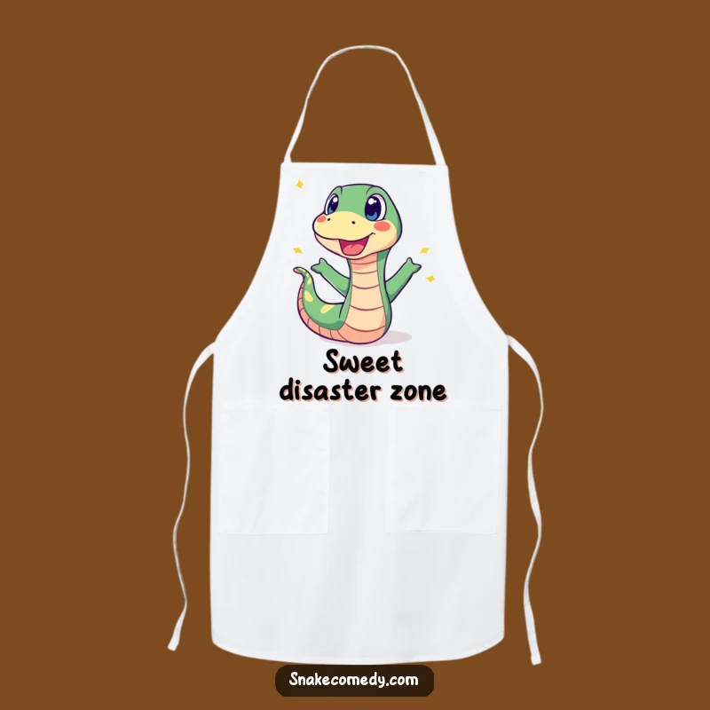 Funny Surprised Snake Sweet Pop Apron: Kitchen Fun and Hilarious Gift
