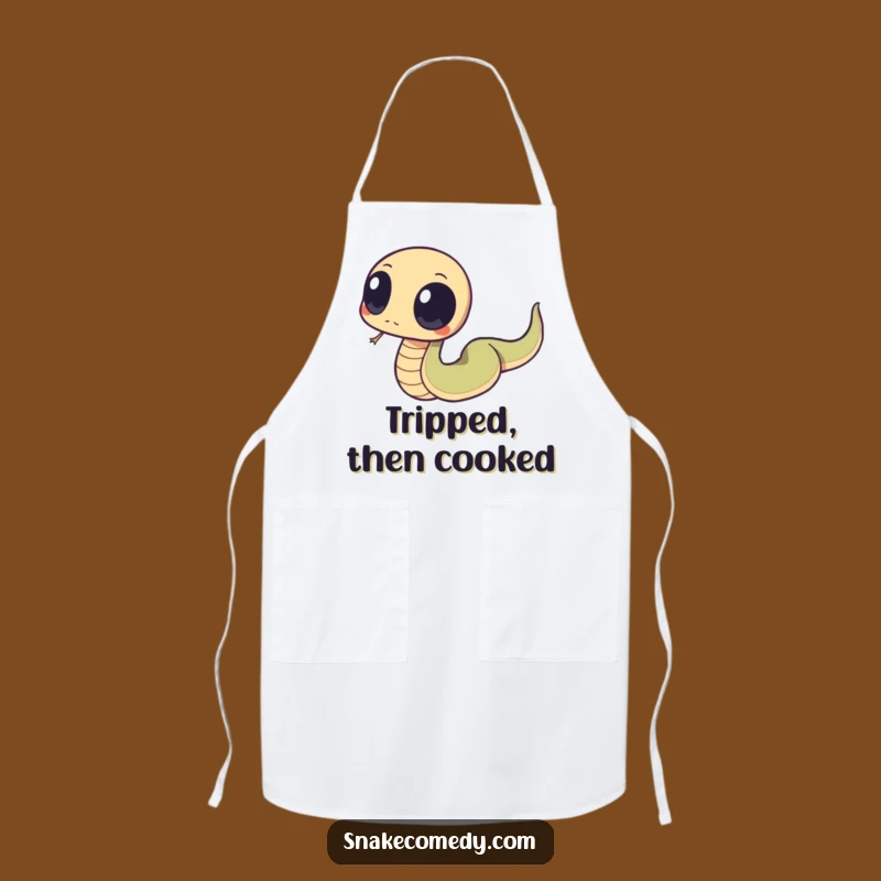 Funny Snake Tripping Apron: Clumsy Kitchen Wear for Laughs