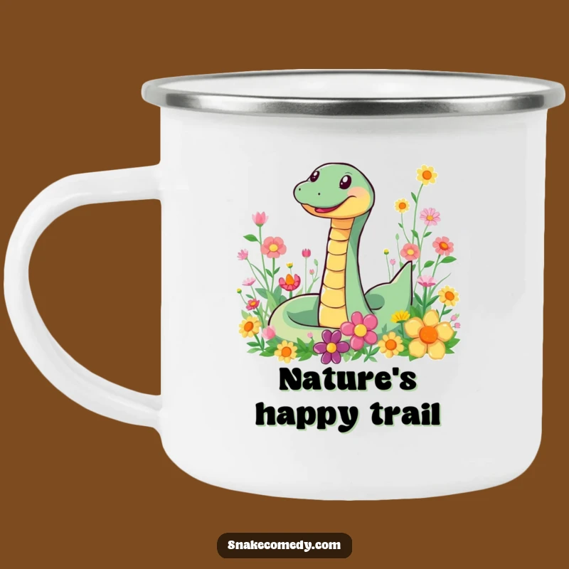 Funny Snake Flower Camping Mug: Adventure Fuel & Hilarious Gift