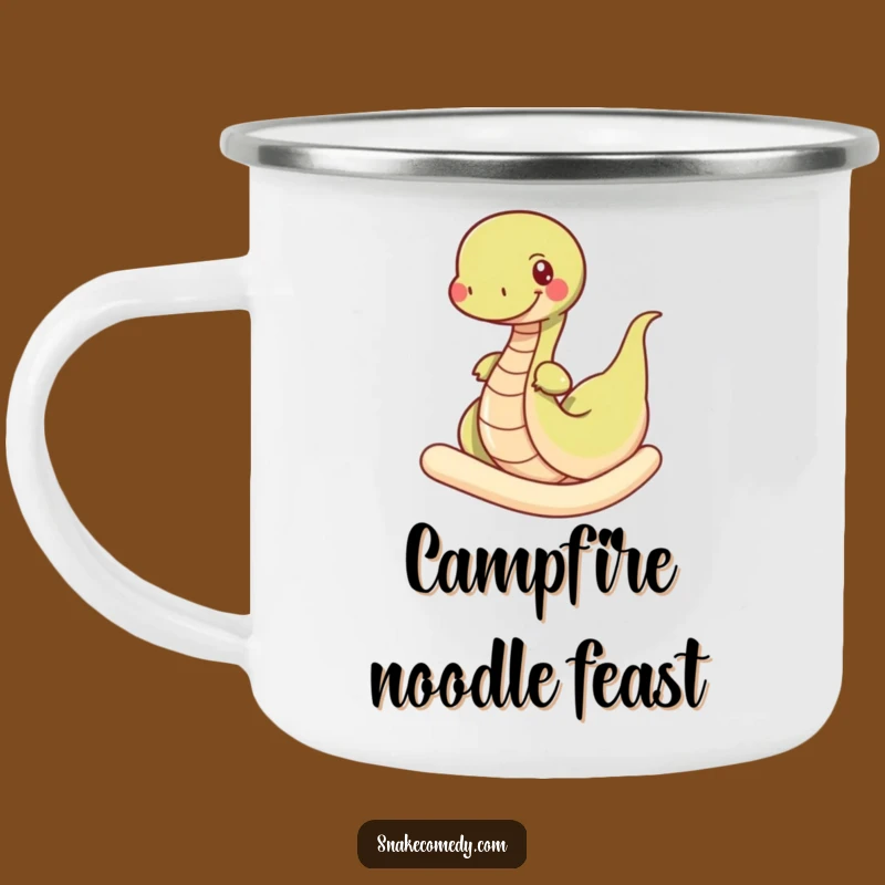 Funny Snake Noodle Camping Mug: Adventure-Ready Comfort Food Hydration