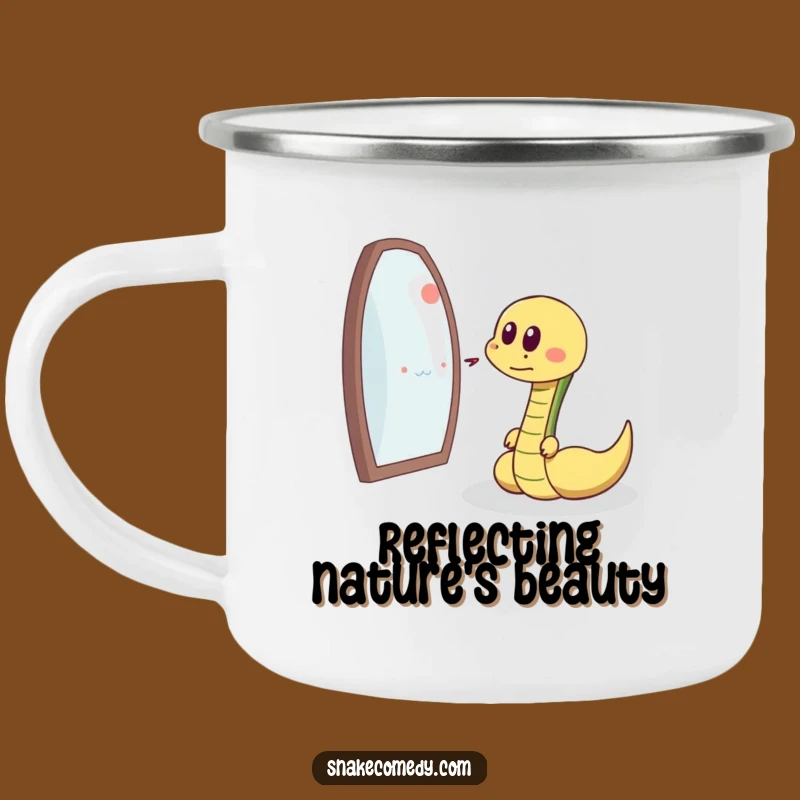 Funny Snake Reflection Camping Mug - Outdoor Cartoon Cup Gift
