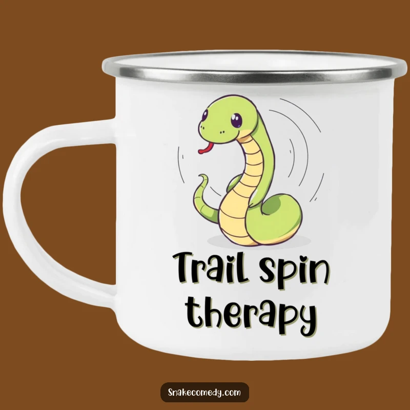 Funny Snake Spin Camping Mug: Dizzy Fun for Outdoor Adventures