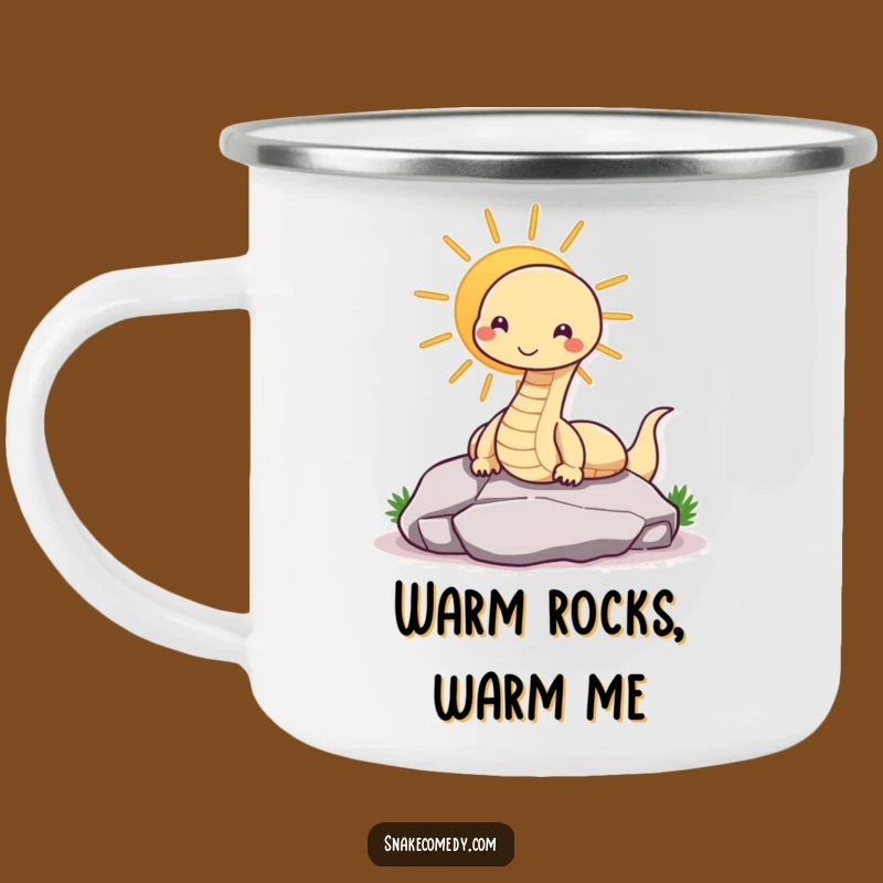 Funny Snake Sunning Camping Mug - Relaxed Outdoors Humor!