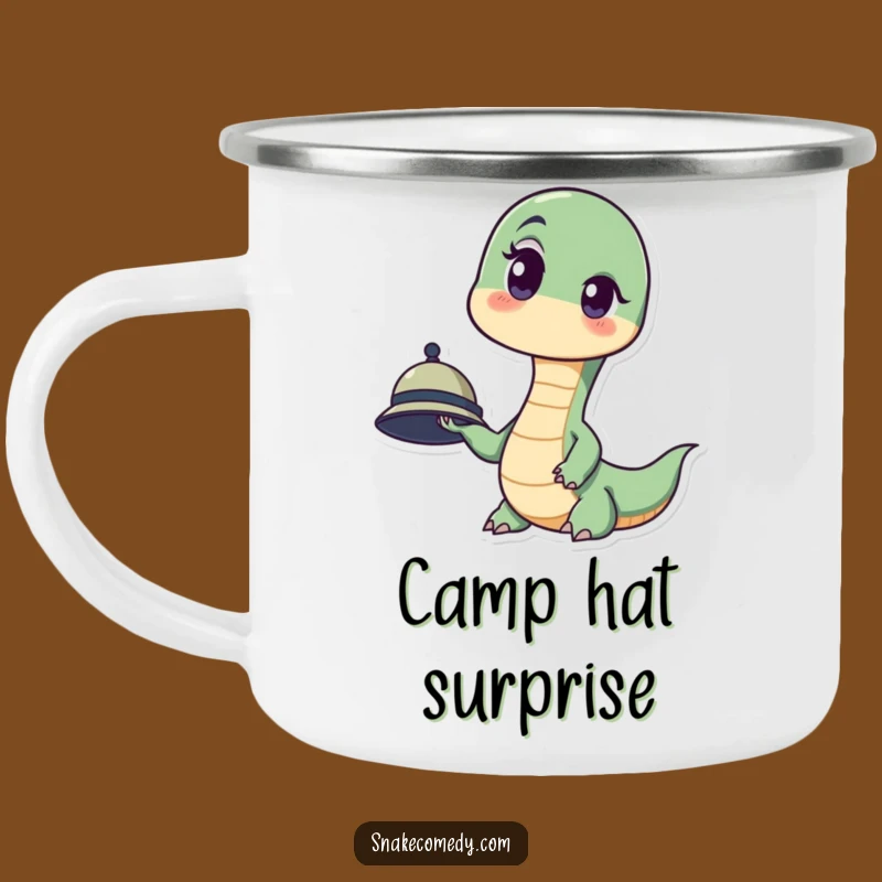 Funny Surprised Snake Camping Mug: Adventure & Reaction Outdoor Gift