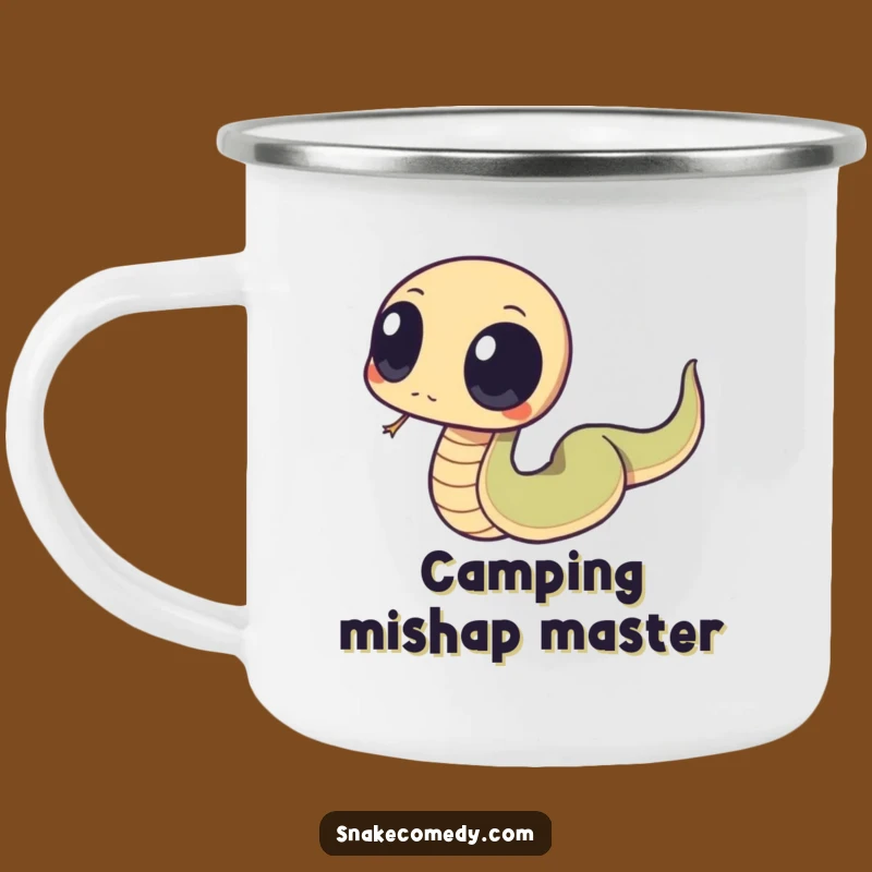 Funny Tripping Snake Camping Mug: Adventure & Clumsy Wide-Eyed Sip