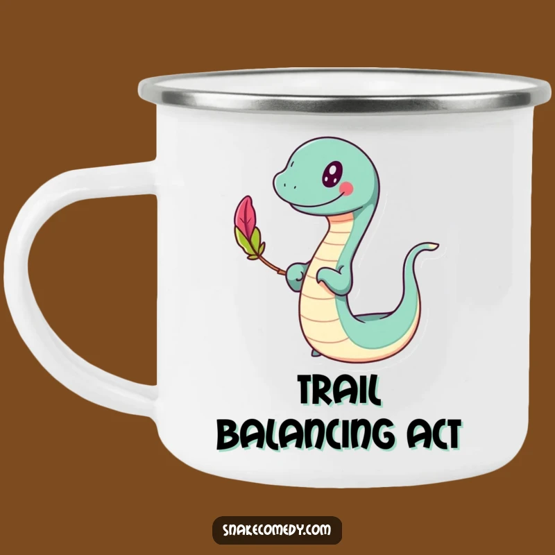 Funny Slithering Feather Camping Mug: Sip Balanced Joy!