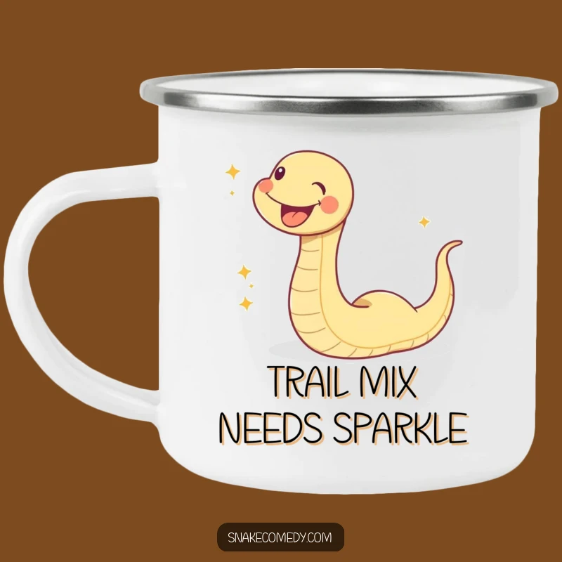 Funny Sparkle Snake Camping Mug - Joyful Slithering Adventure, Outdoor Humor