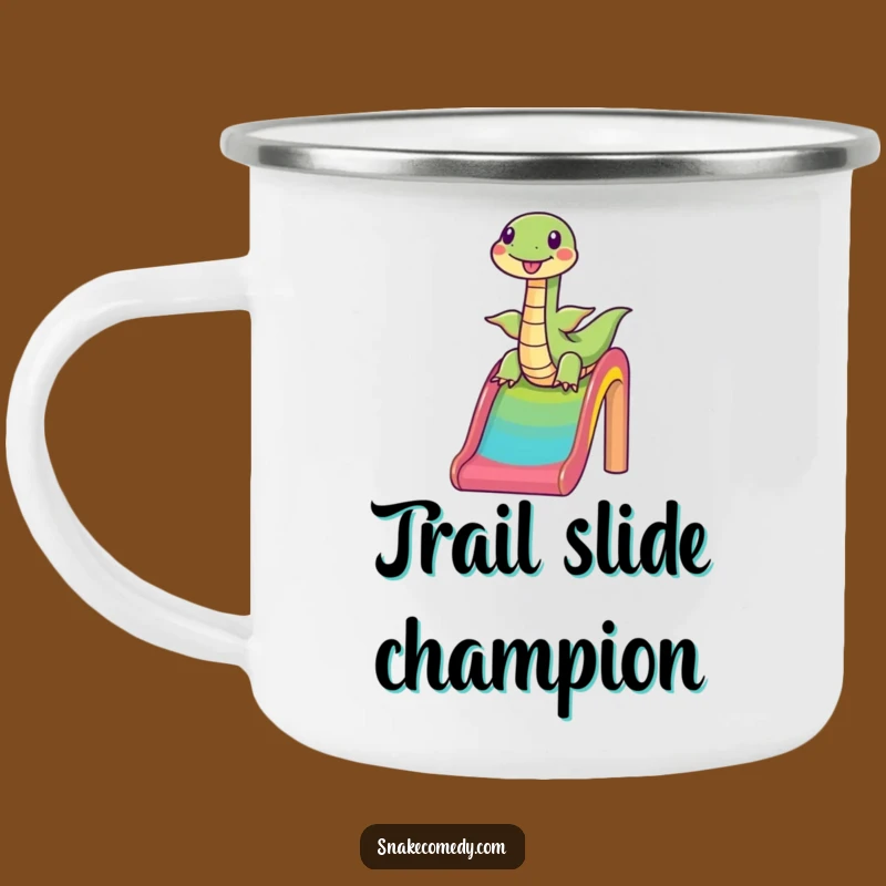 Funny Snake Rainbow Slide Camping Mug - Outdoor Cartoon Cup Gift