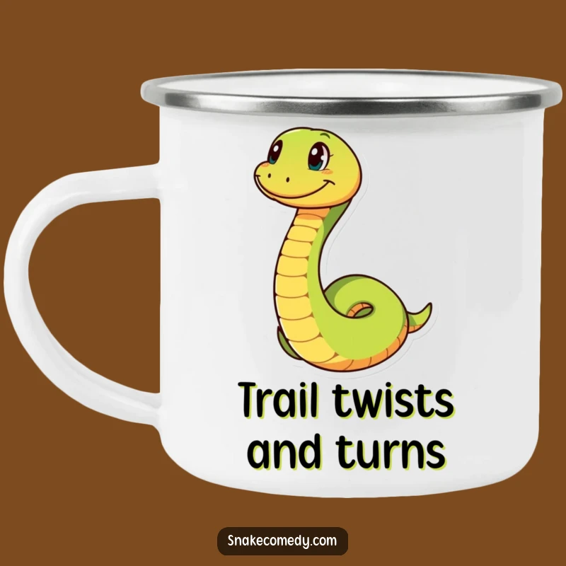 Funny Snake Coil Camping Mug: Adventure & Playful Grinning Serpent Sip
