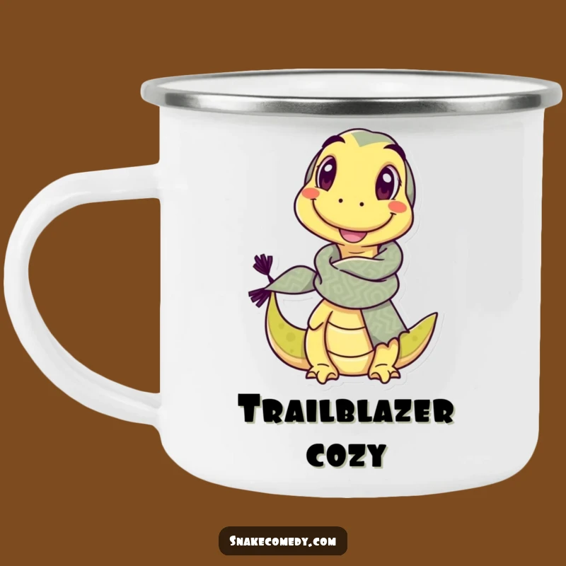 Funny Snake Scarf Camping Mug: Adventure Fuel with a Winking Serpent Friend.