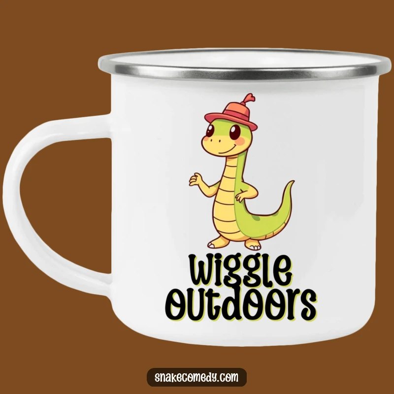 Funny Snake Tiny Hat Wiggle Dance Camping Mug: Adventure & Amuse