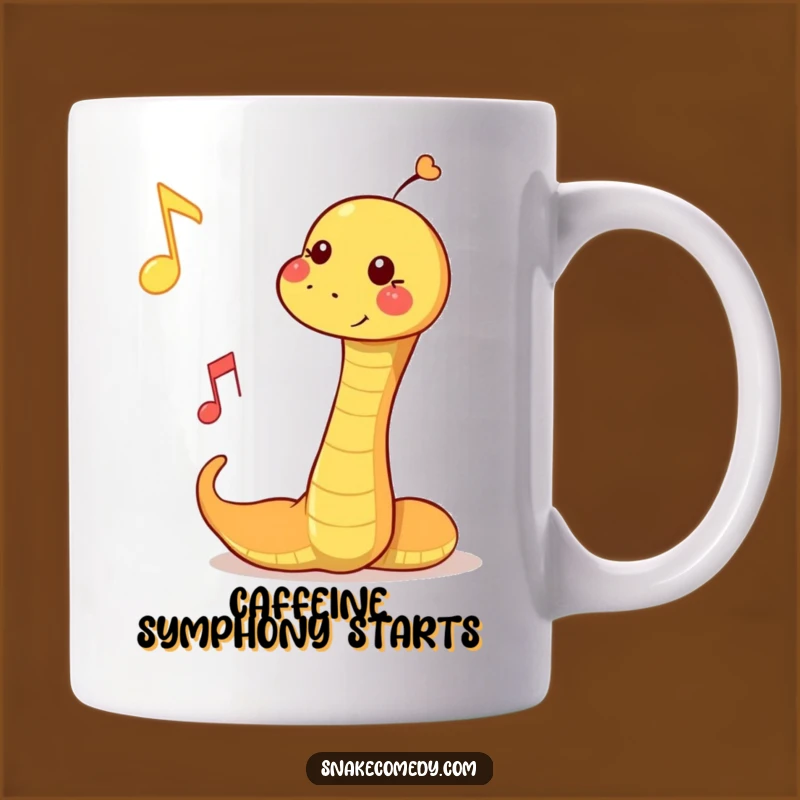 Funny Musical Snake Mug: Bouncing Note Reptile, Perfect Funny Gift for Music Lovers