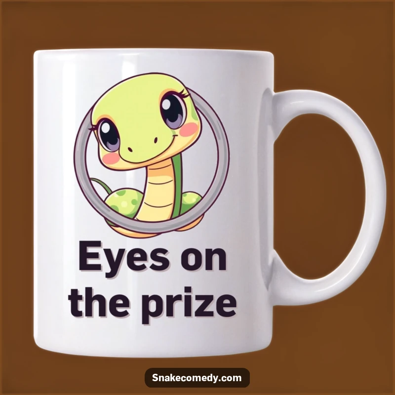 Funny Kawaii Snake Hoop Mug, Curious Eyes Design, Perfect Funny Gift for Reptile Fans