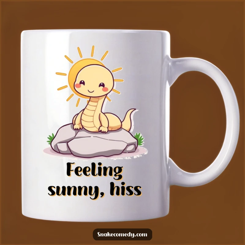 Funny Snake Sunning on Rock Mug - Relaxed Reptile Humor Gift