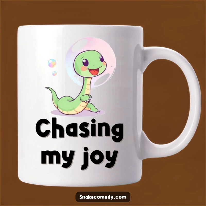 Funny Bubble Snake Mug - Joyful Serpent Chasing Art, Perfect Gift
