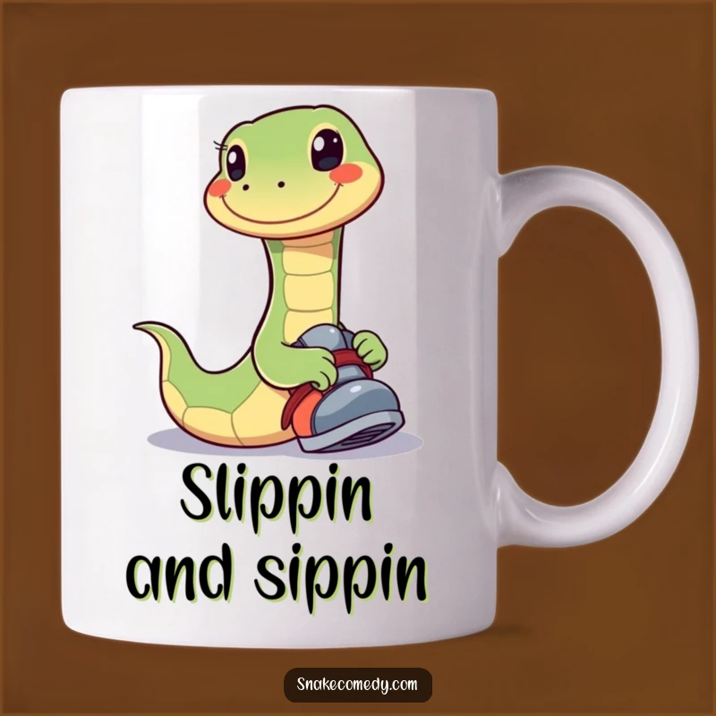 Funny Happy Snake Mug: Playful Shoe Try-On, Perfect Funny Gift for Shoe Lovers