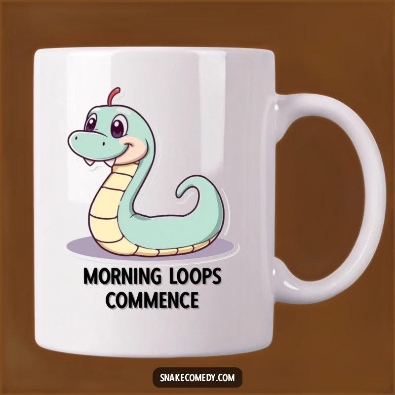 Funny Serpentine Loop Mug: Playful Grin & Hilarious Snake Gift!