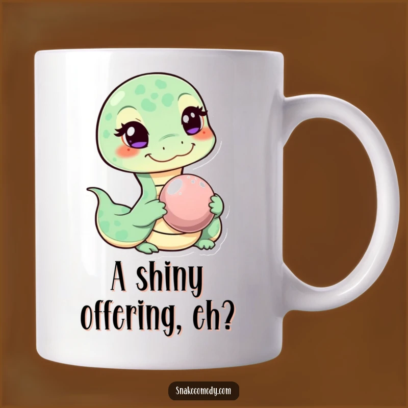 Funny Snake Offering Pebble Mug: A Hilarious Gift for Snake Lovers!