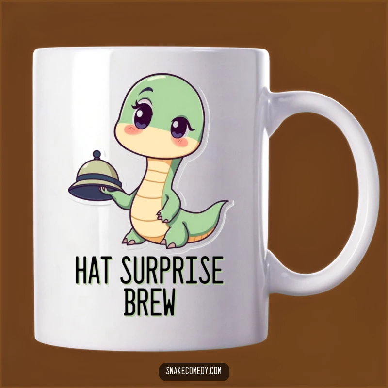 Funny Surprised Snake Mug: Raised Eyebrow & Hat Gift for Comedy Lovers