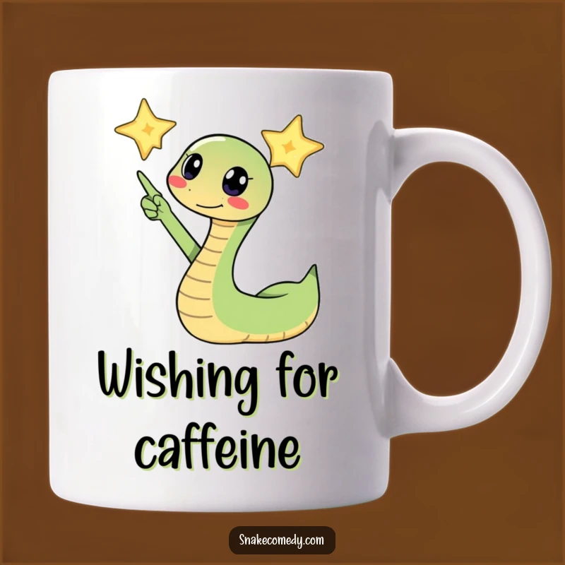 Funny Snake Star Gazer Mug: Excited Serpent Pointing, Dreamy Funny Gift