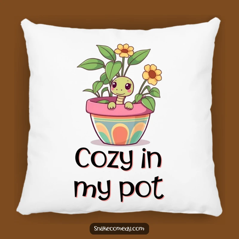 Cuddly Snake Pot Pillow: Soft Comfort with Playful Curiosity