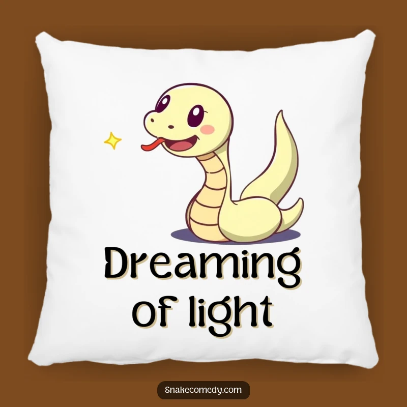 Funny Snake Light Chase Throw Pillow: Cozy Comfort with Humorous Energy!