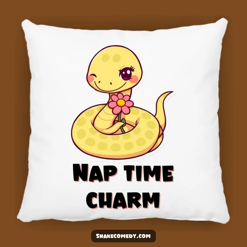 Funny Snake's Flower Offering Pillow: Cozy Humor and a Charming Accent Piece