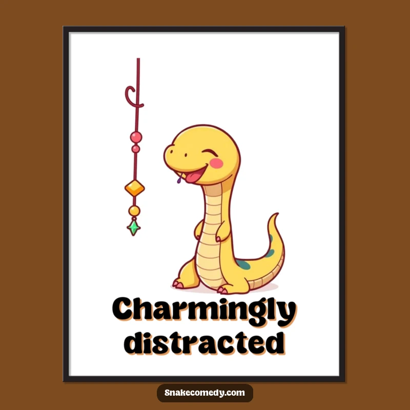 Funny Snake Charm Batting Digital Print: Instant Glam Decor