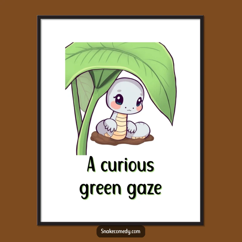 Curious Snake Digital Art: Instant Laughs with Peek-a-Boo Nature Print