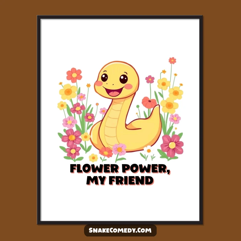 Funny Snake Flower Field Digital Art - Instant Joy & Vibrant Gift!