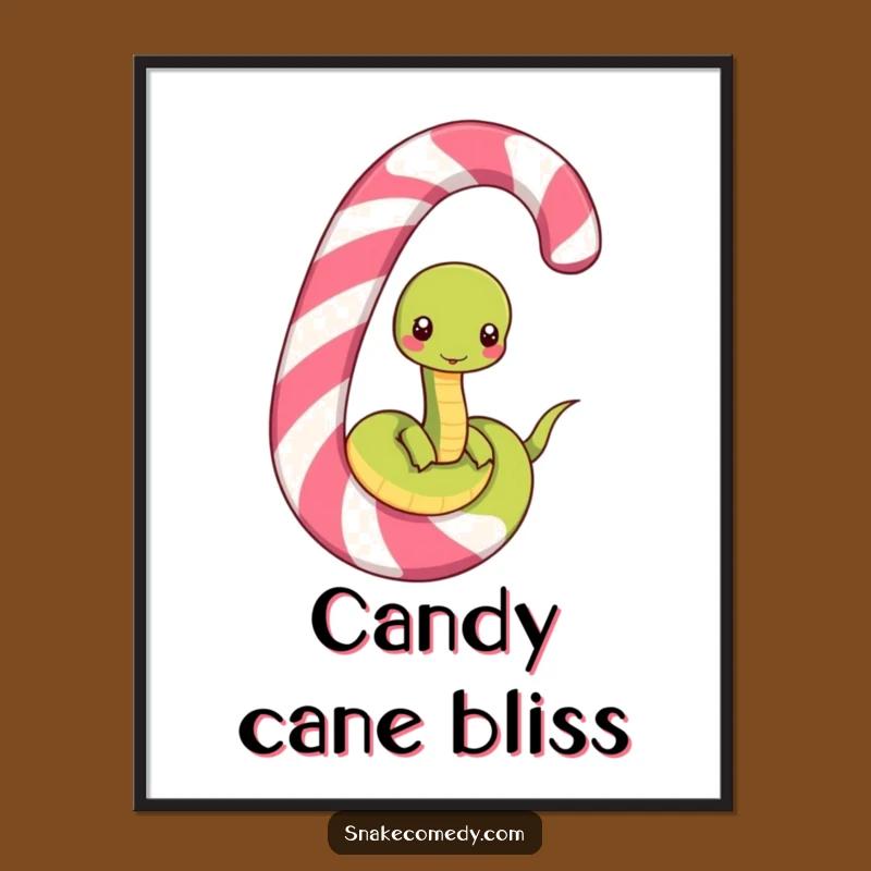 Funny Snake Candy Cane Digital Print: Instant Hilarious Art for Your Walls