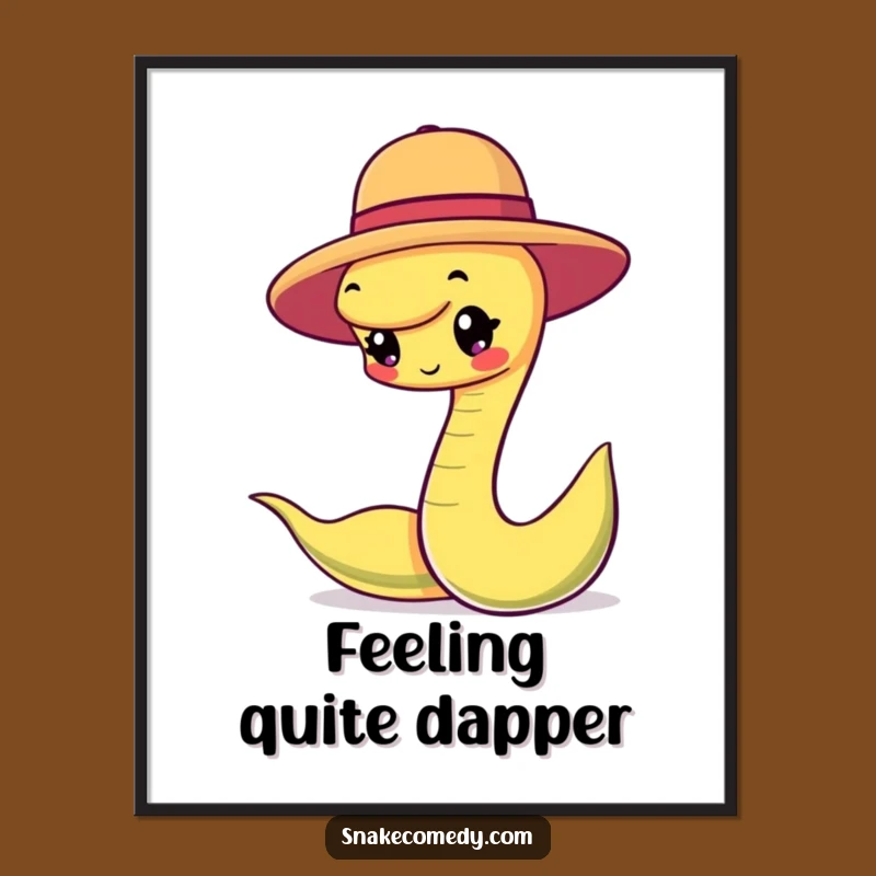 Funny Snake Hat Balancing Digital Art - Instant Chic & Whimsical Gift!