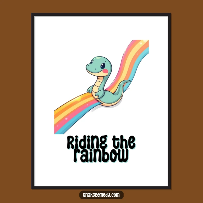 Funny Snake Rainbow Ribbon Digital Art: Instant Vibrant Decor for Playful Spaces