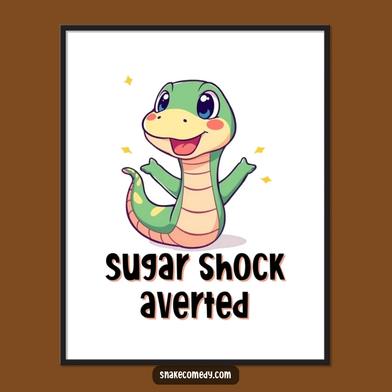 Funny Surprised Snake Sweet Pop Digital Art: Instant Shock and Hilarious Gift