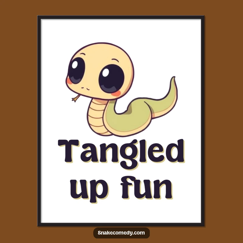 Funny Tripping Snake Digital Art: Instant Clumsy Wide-Eyed Wall Decor