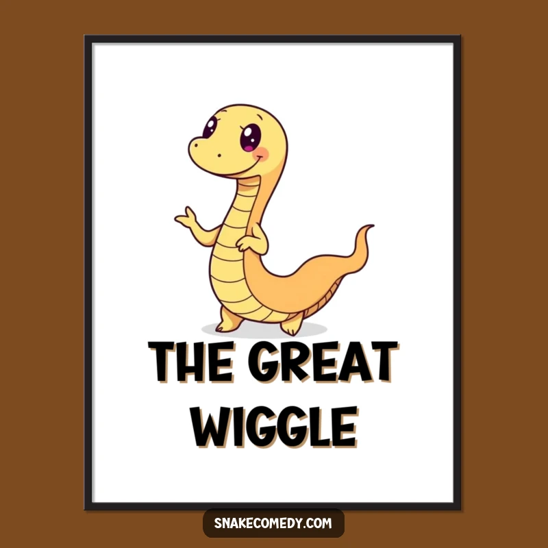 Funny Wiggle Snake Digital Art Print: Instant Dancing Wall Decor Gift