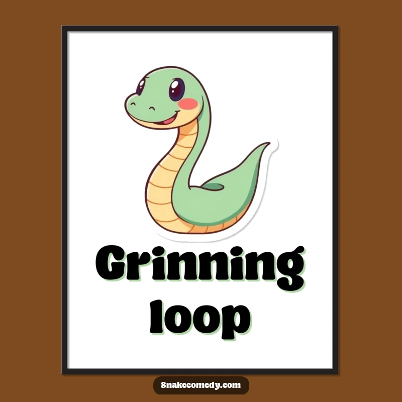 Funny Spiral Snake Digital Art Print: Instant Playful Wall Decor Gift