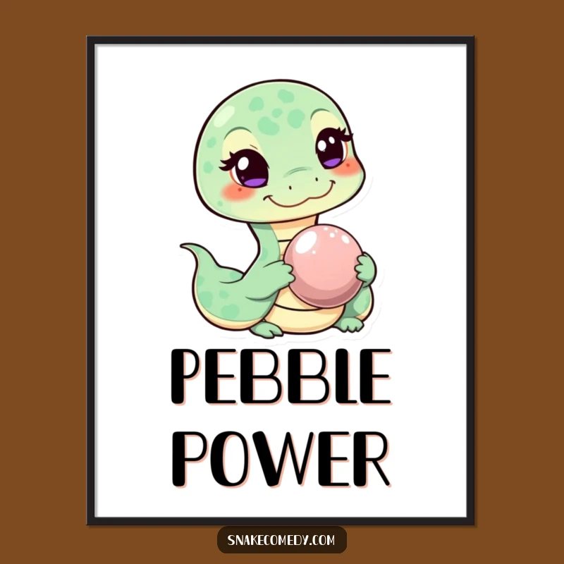 Funny Snake Wink Digital Art: Mischievous Pebble Offer Print!