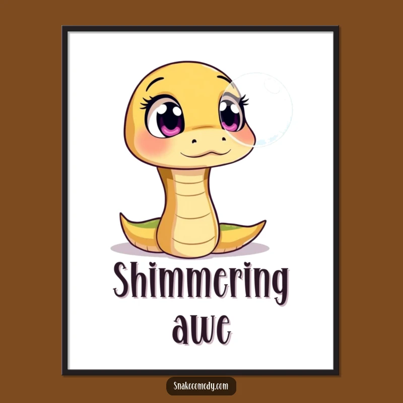 Funny Snake Bubble Digital Print: Instant Wonder for Your Walls