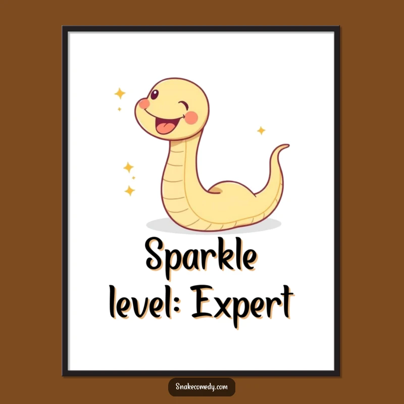 Funny Sparkle Snake Digital Art - Joyful Slithering Decor, Instant Humorous Download