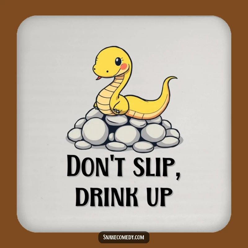Funny Slipping Snake Coaster: Comical Reptile Stone Slide Drink Protection