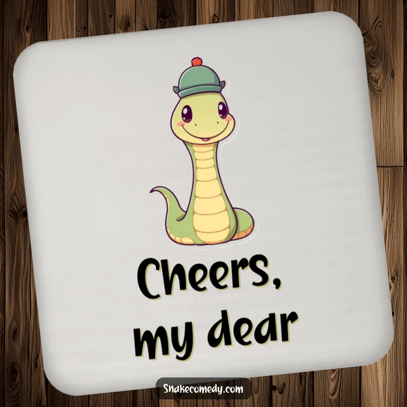 Funny Snake Hat Coaster: A coaster featuring a snake balancing a hat, adding dapper flair to your drinks.