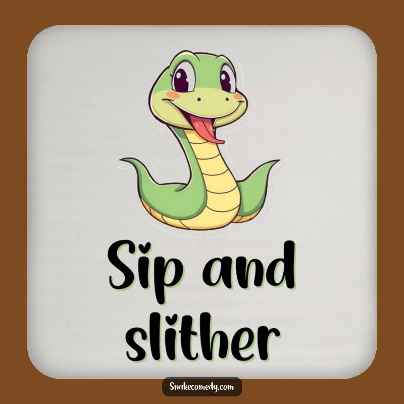 Funny Snake Wiggle Coaster: Playful Reptile Tongue Out Drink Protector