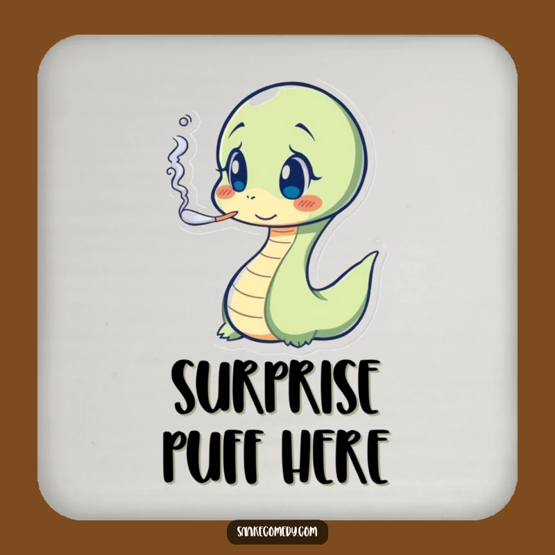 Funny Surprised Snake Coasters: Protect Surfaces with Hilarious Smoke Puffs